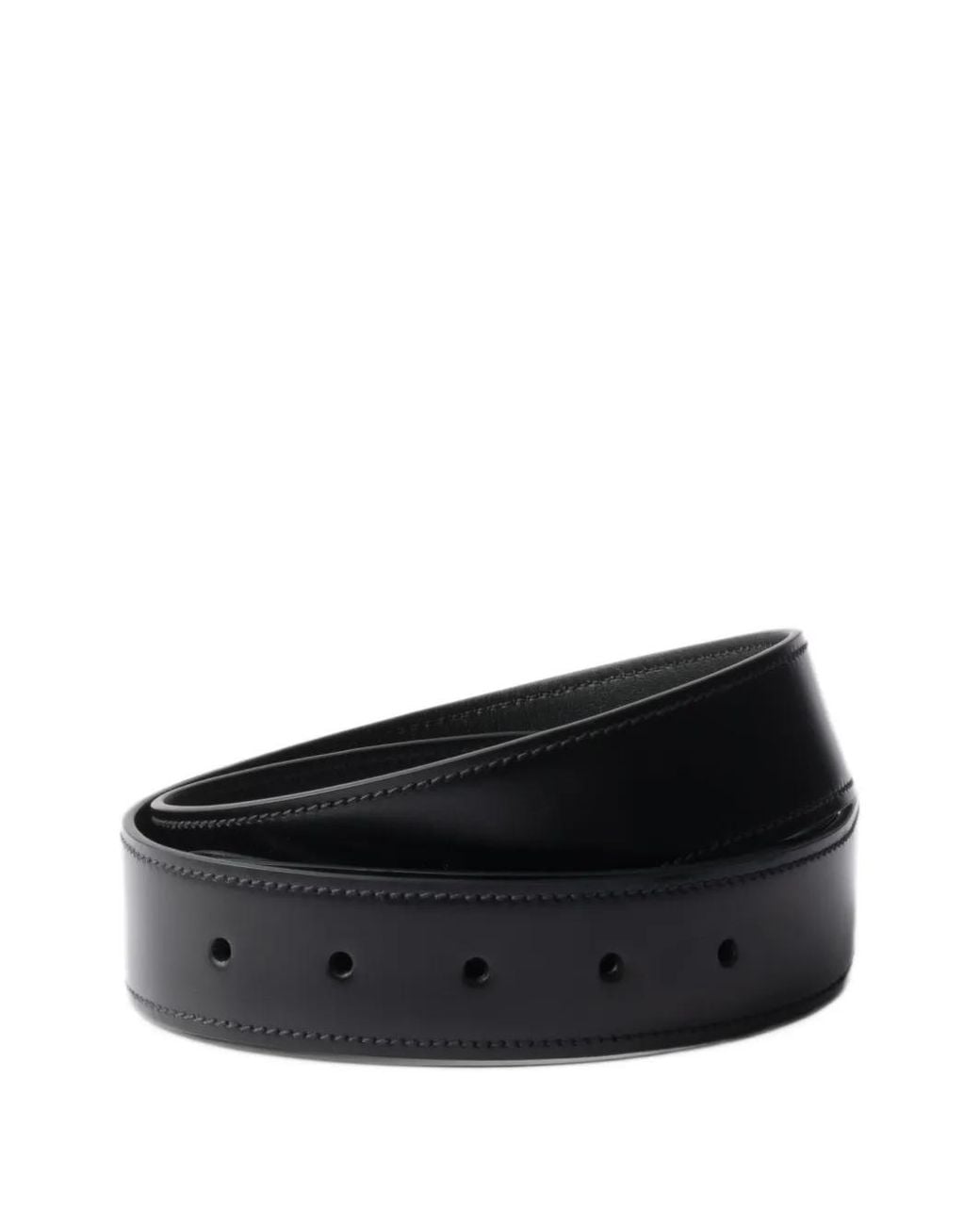 Prada Black Leather Belt Strap for men
