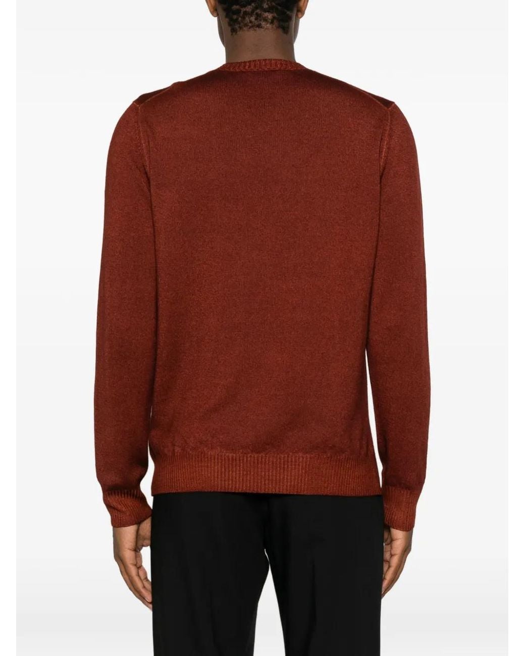 Fay Red Round-Neck Sweater for men