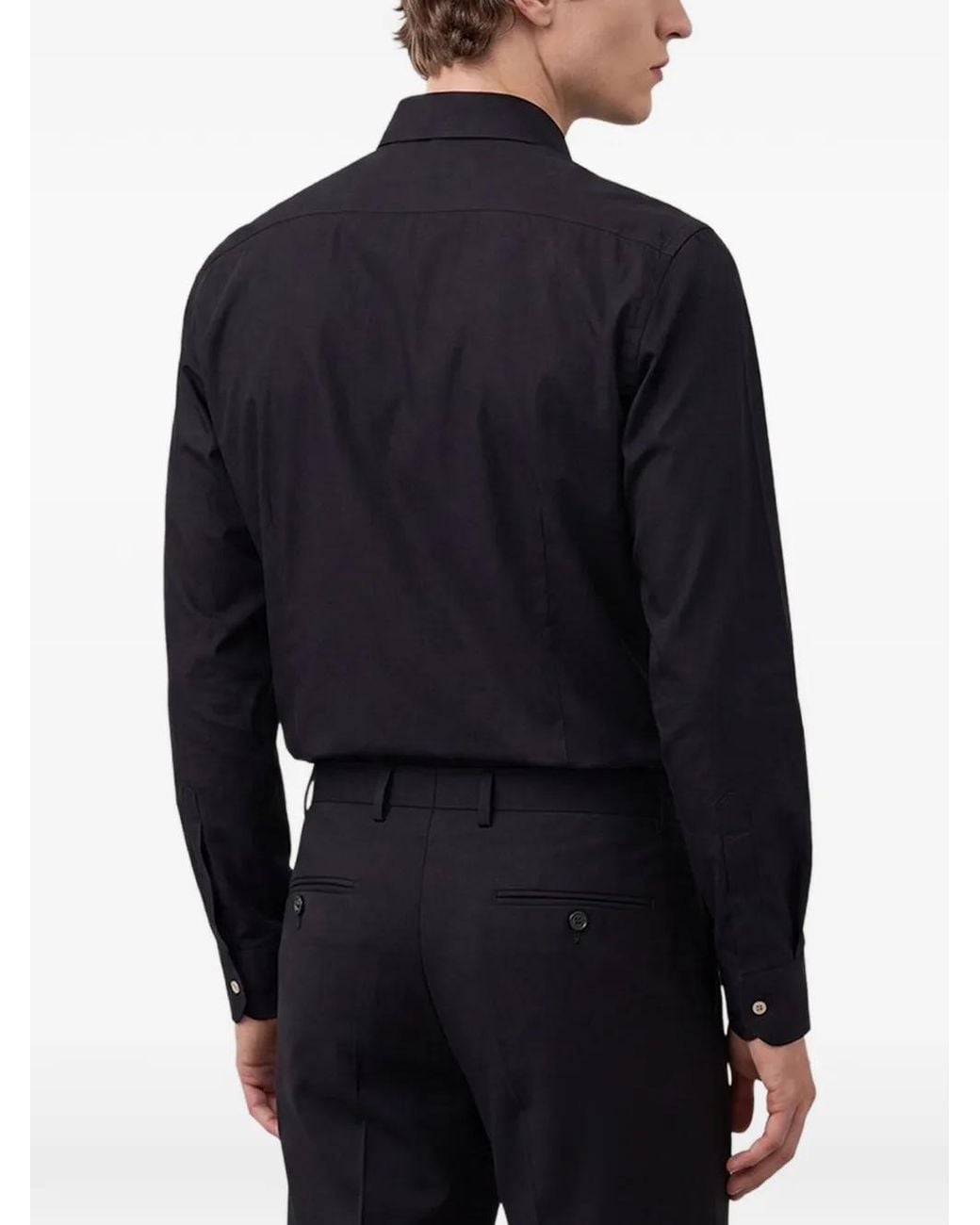 Kiton Blue Low French Collar Shirt for men