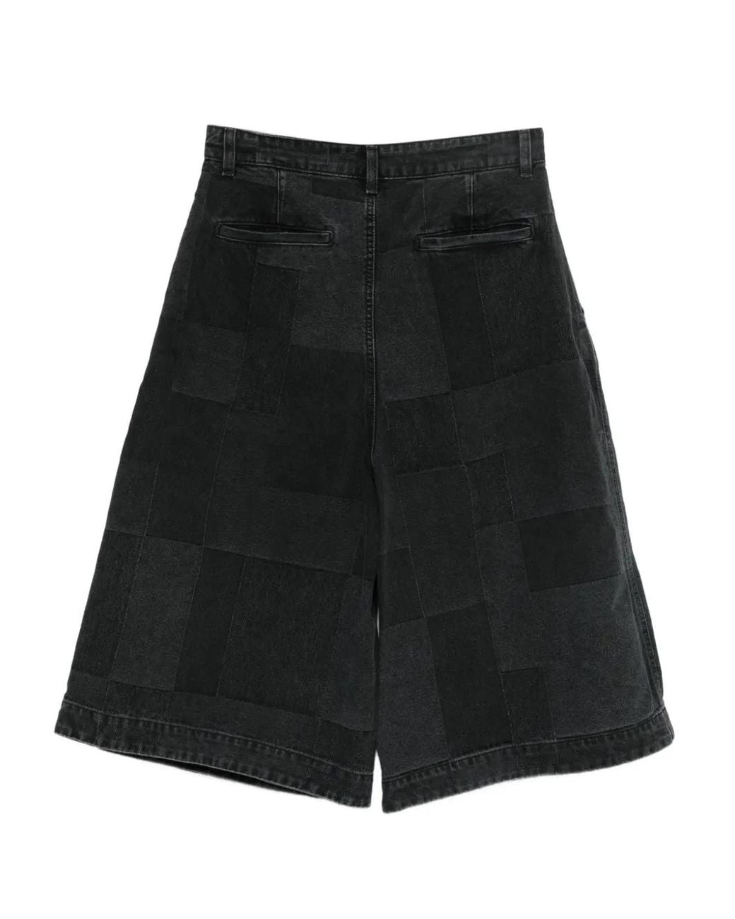 Juun.J Black Patchwork Bermuda Shorts for men