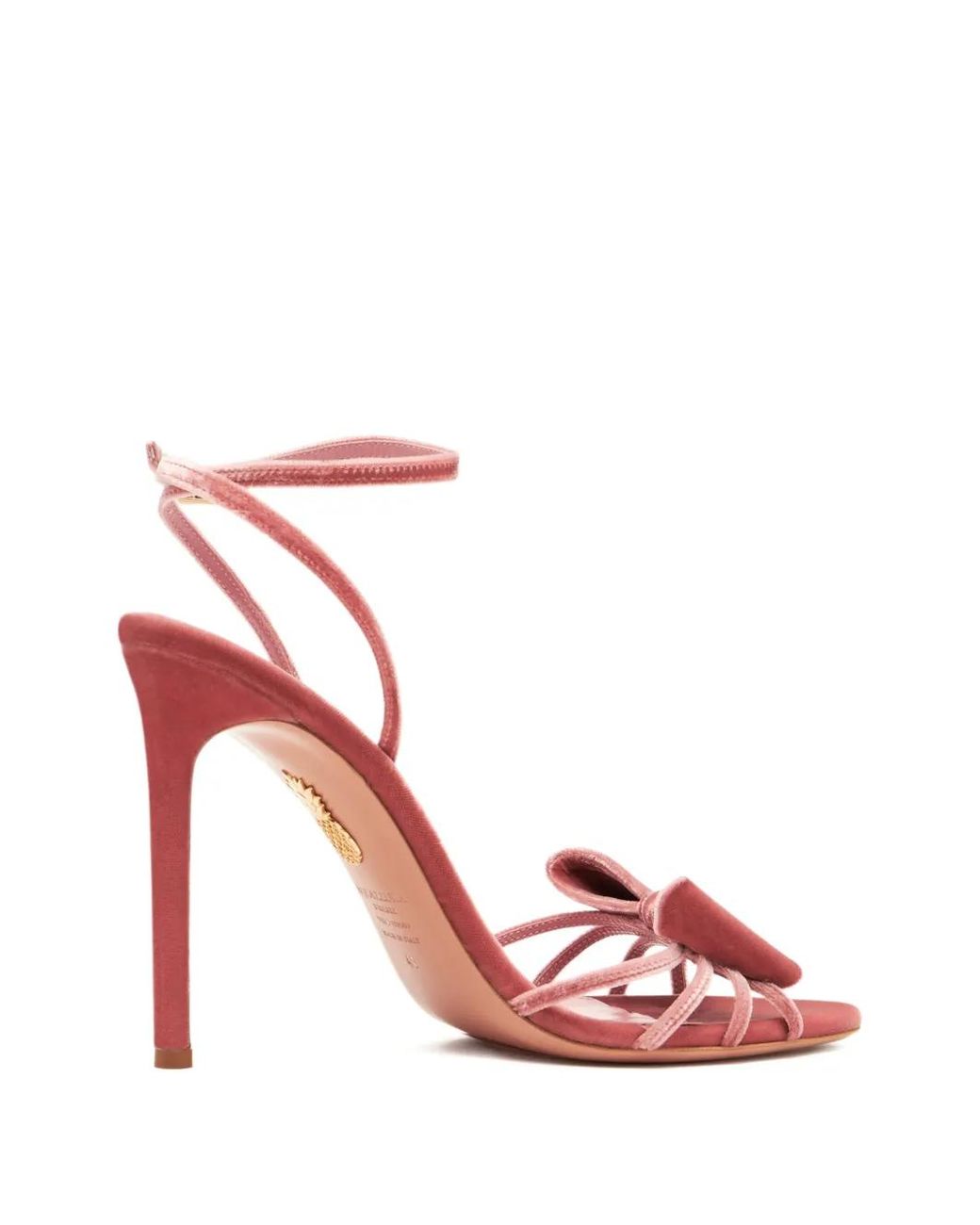 Aquazzura Pink 105Mm Bow-Embellished Stiletto Sandals