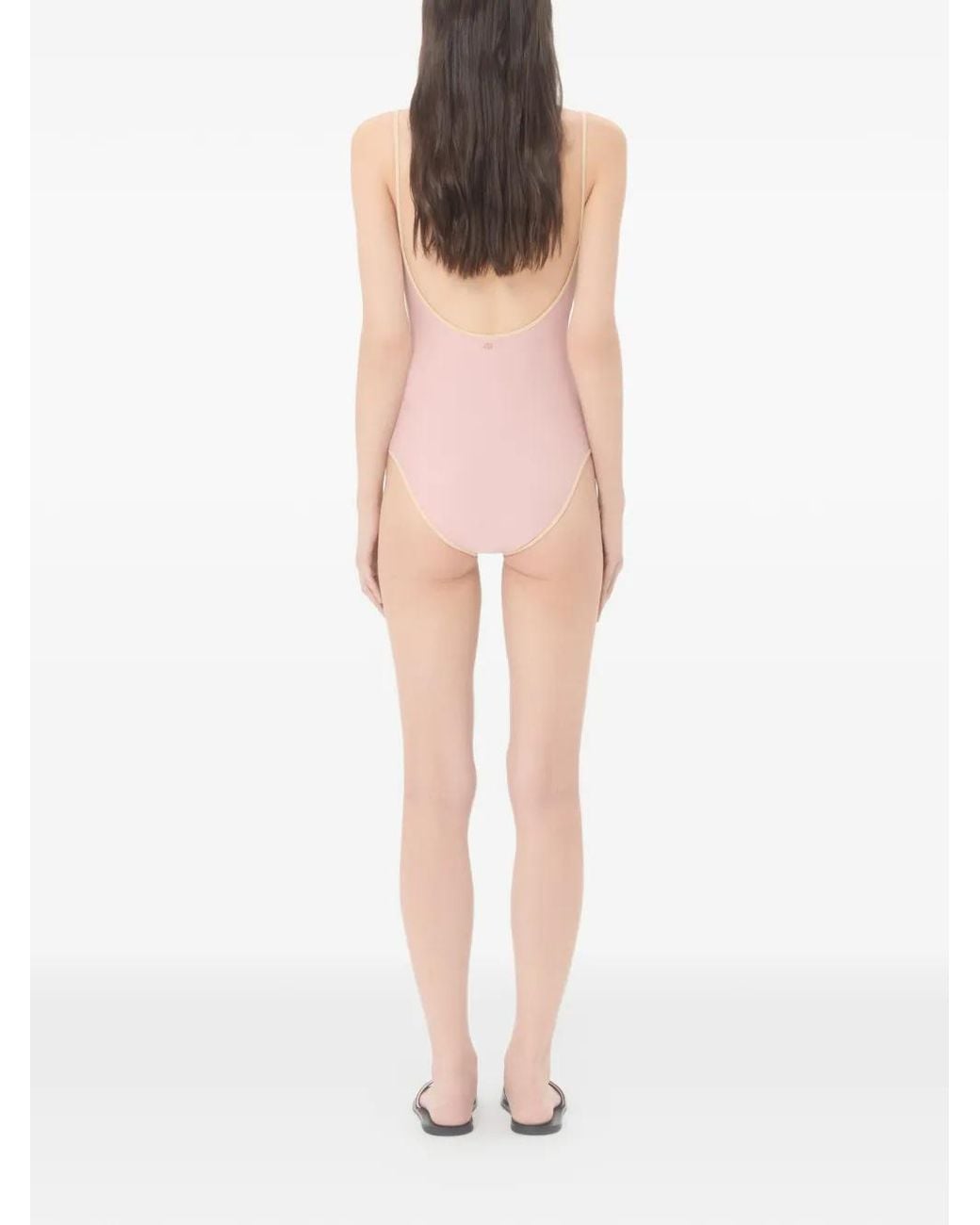 Valentino Garavani Pink Printed Logo-Detail Swimsuit