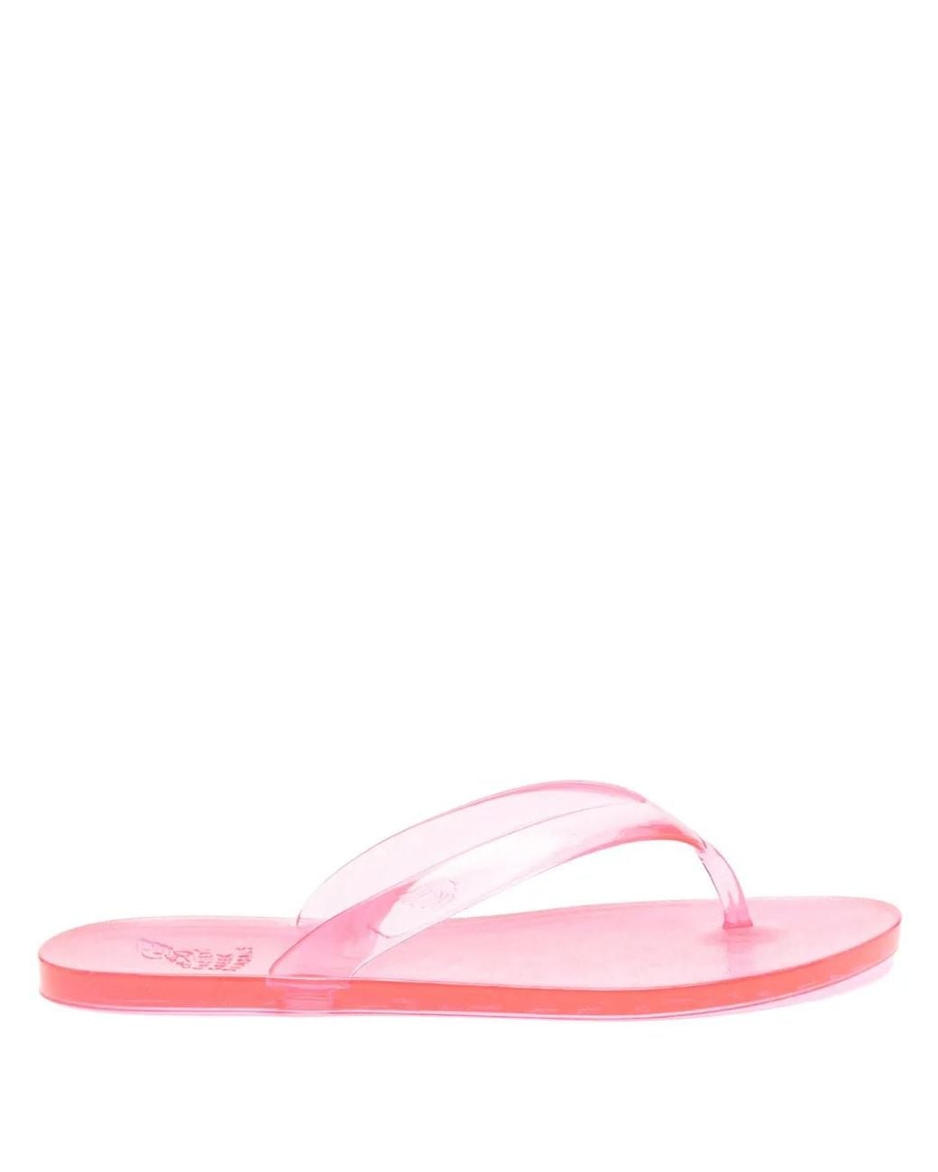 Ancient Greek Sandals Pink Translucent-design Flip Flops