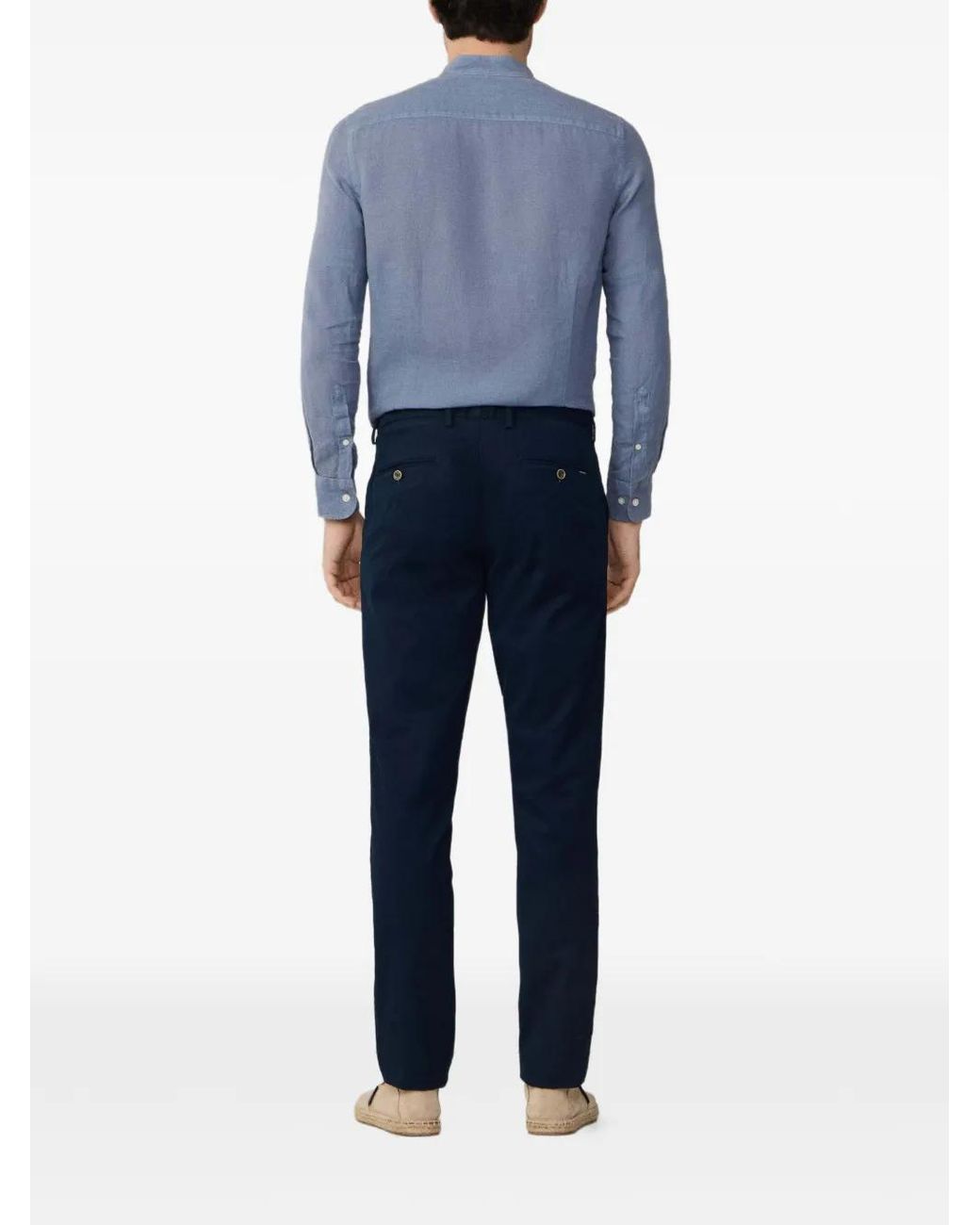 Hackett Blue Sanderson Belt-Loop Trousers for men