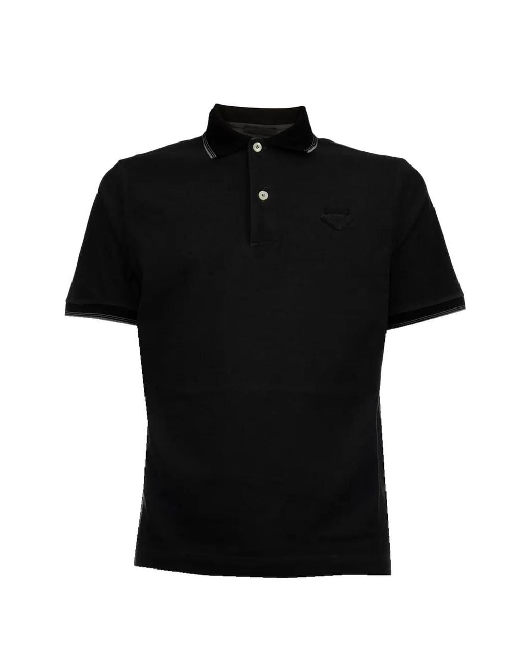 Prada Poloshirt Mit Logo-Patch in Black für Herren