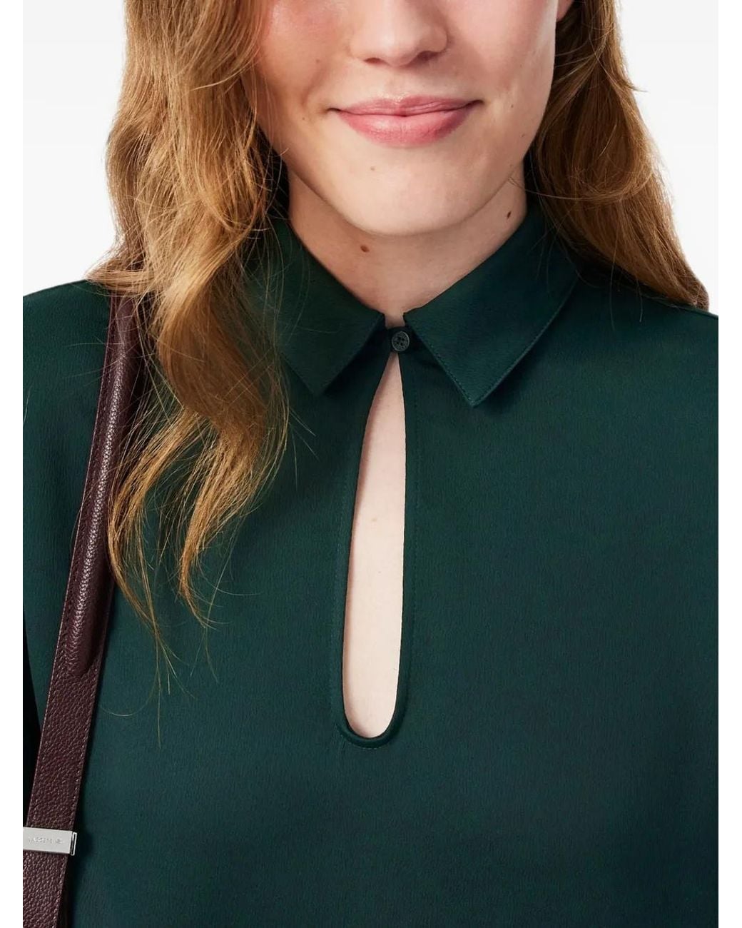 Lacoste Blue Fluid Crepe Shirt Collar Dress