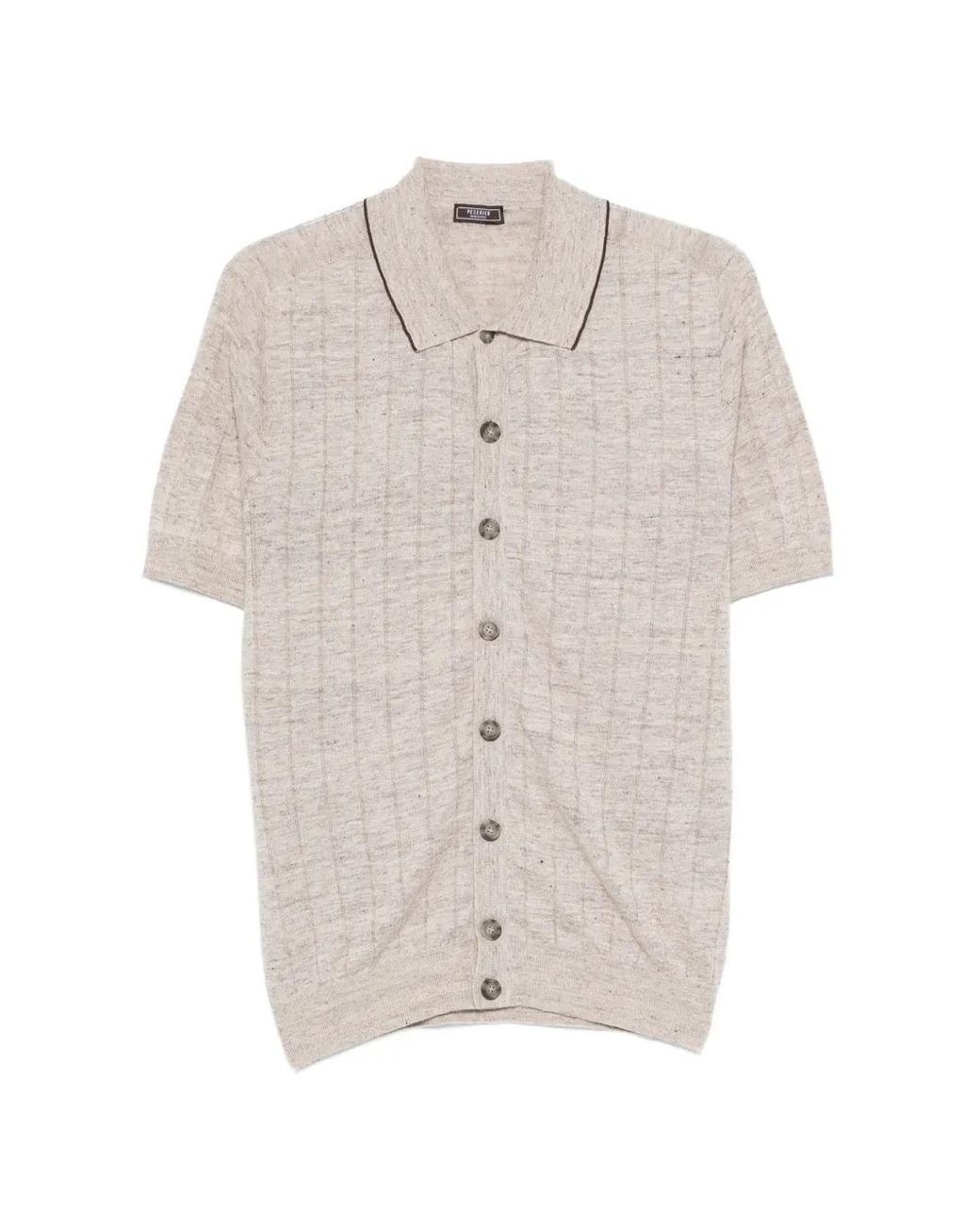 Peserico White Buttoned Collared Knitwear for men