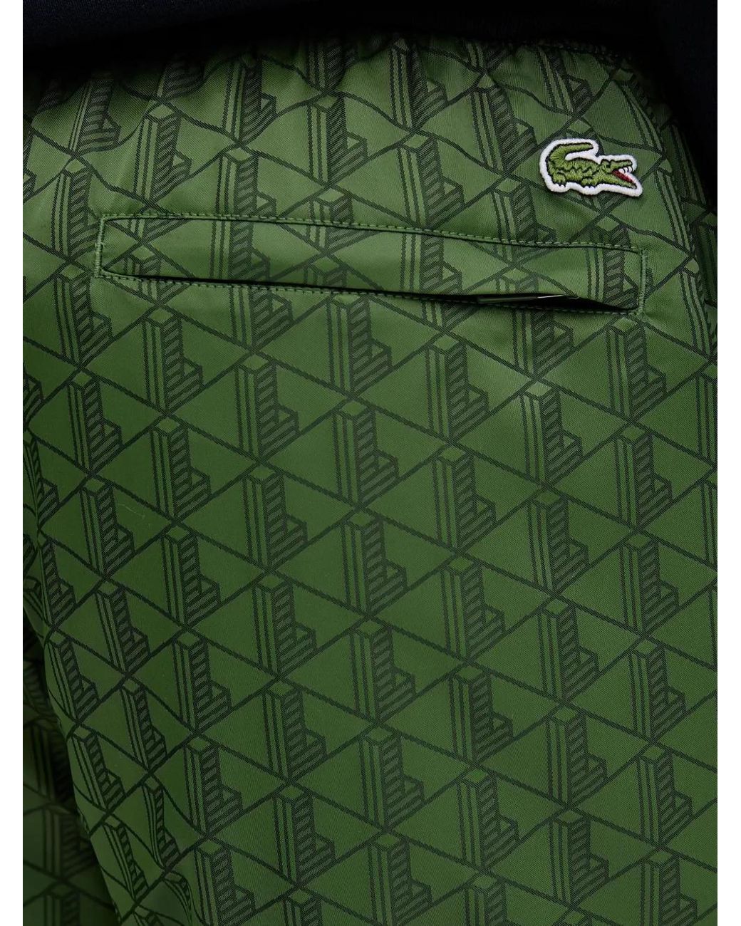 Lacoste Green Geometric-Pattern Track Pants for men
