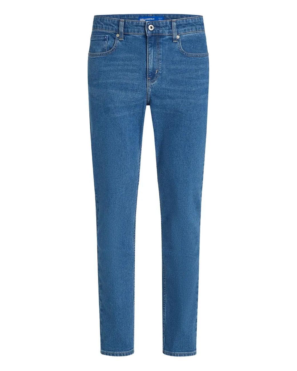 Karl Lagerfeld Blue Logo-Patch Jeans for men