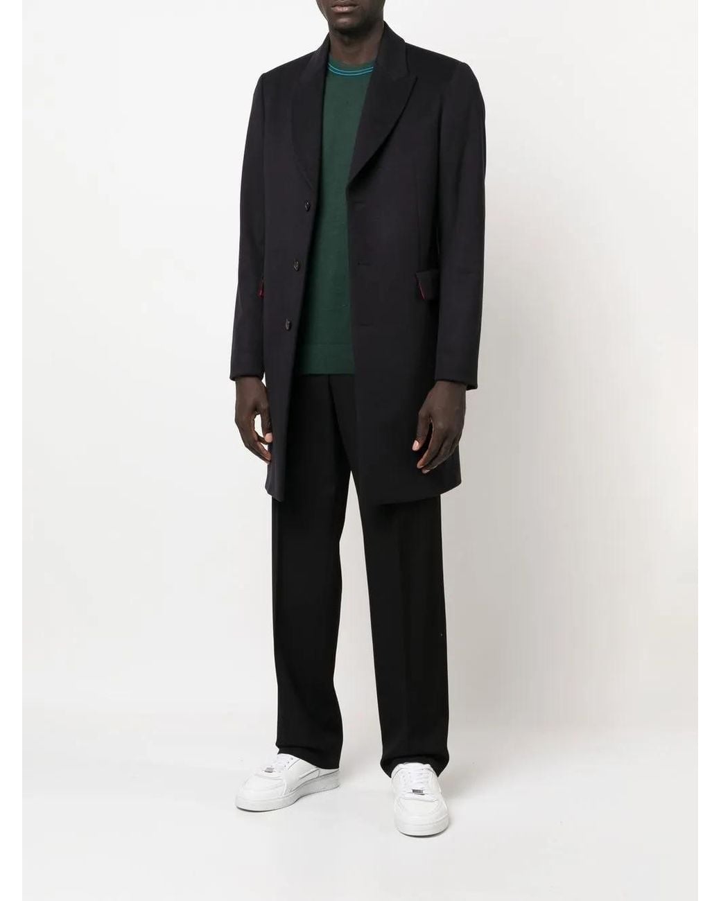 Paul Smith Black Wool Coat for men