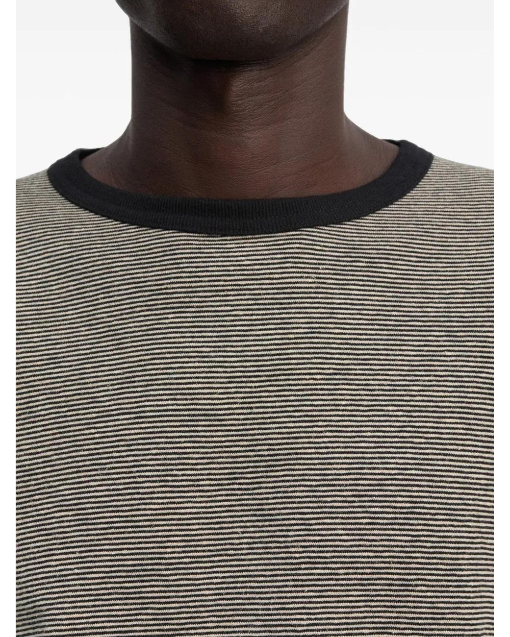 Another Aspect Gray Striped Long-Sleeve T-Shirt for men