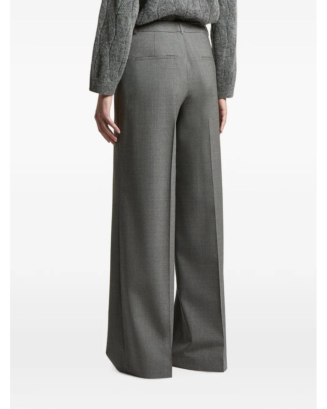 Peserico Gray Pressed-Crease Trousers