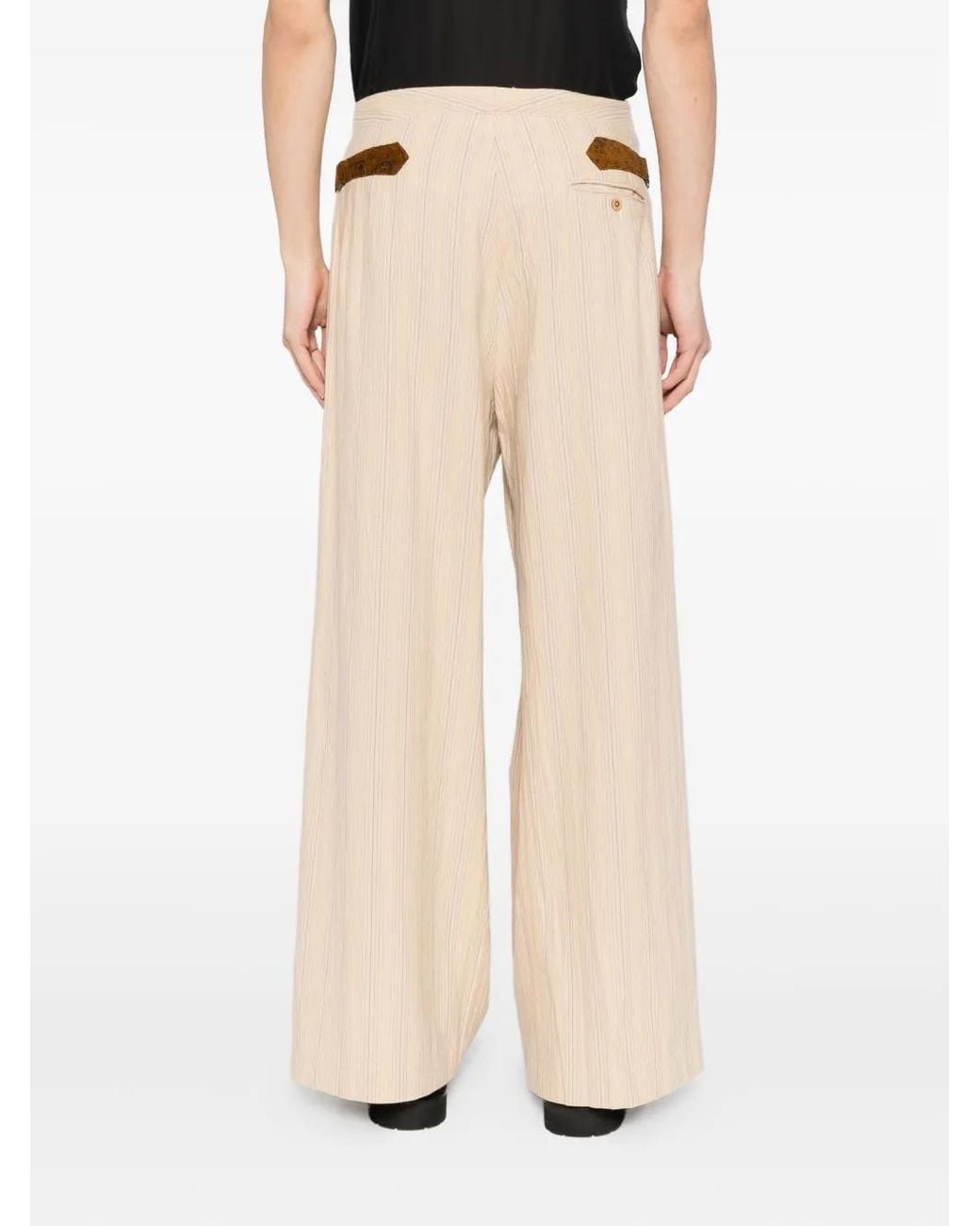 Commun's Natural Striped Trousers for men