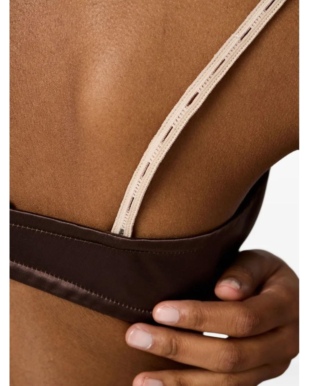 Miu Miu Brown Satin Bra