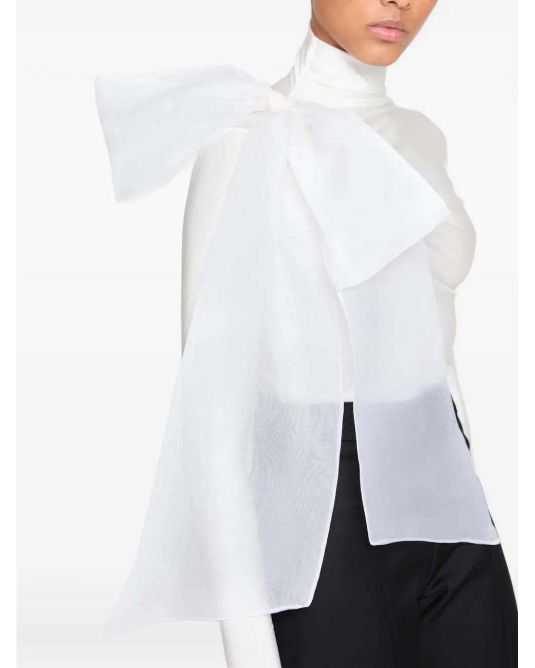 Atu Body Couture White Bow-Detail Blouse