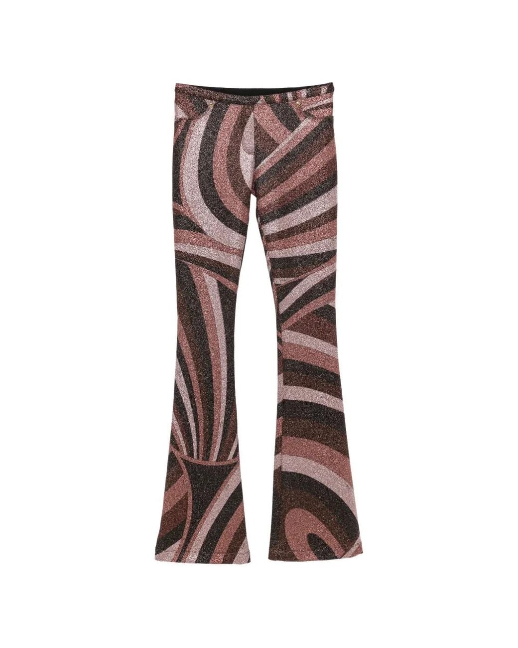Emilio Pucci Brown Pantalon À Imprimé Iride Et Effet Pailleté