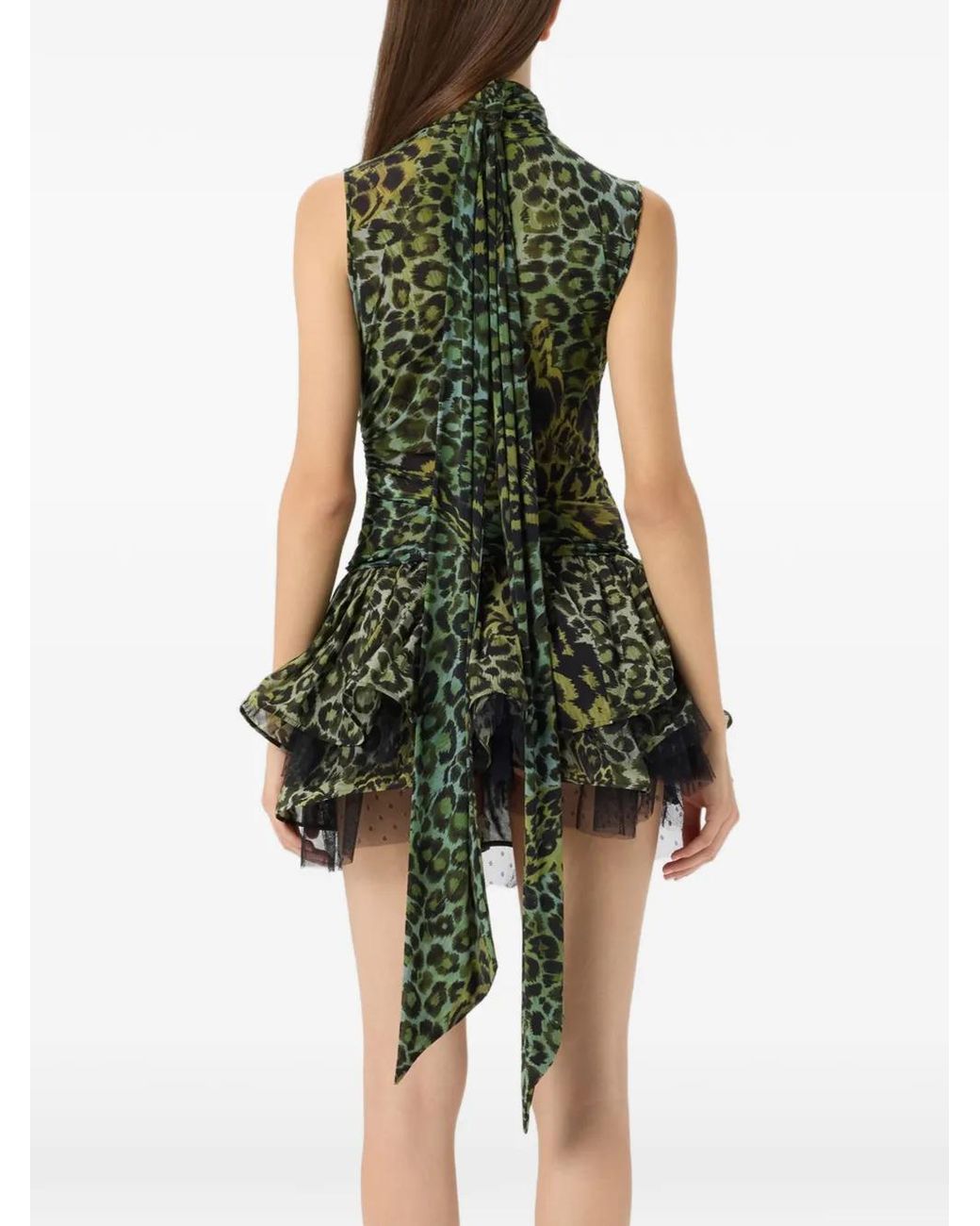 Blumarine Green Cowl-Neck Top