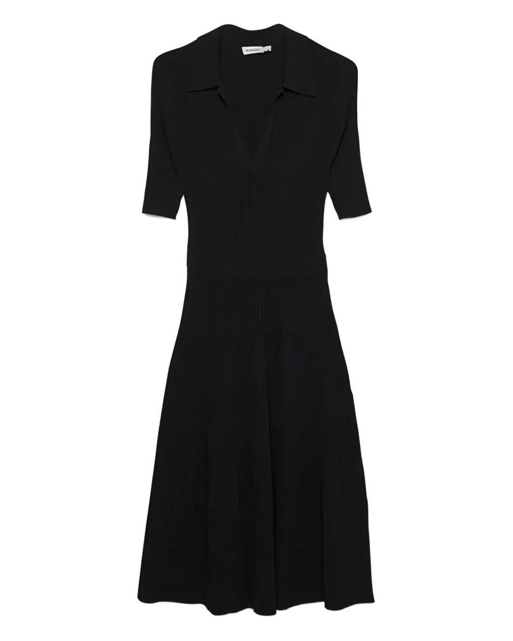 Jonathan Simkhai Black Pati Polo-Collar Midi Dress