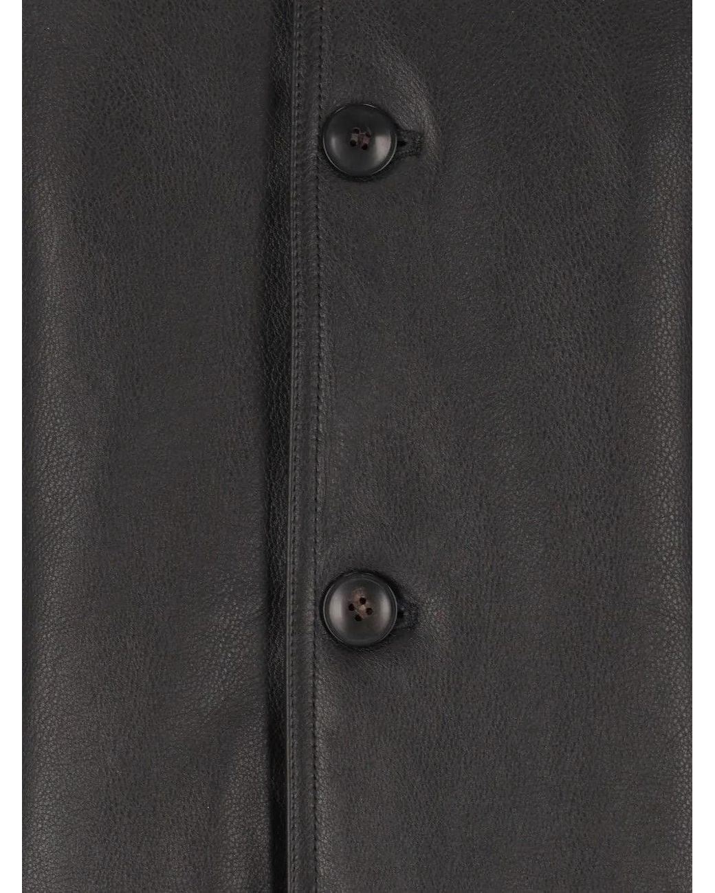 Rick Owens Black Brad Leather Jacket for men
