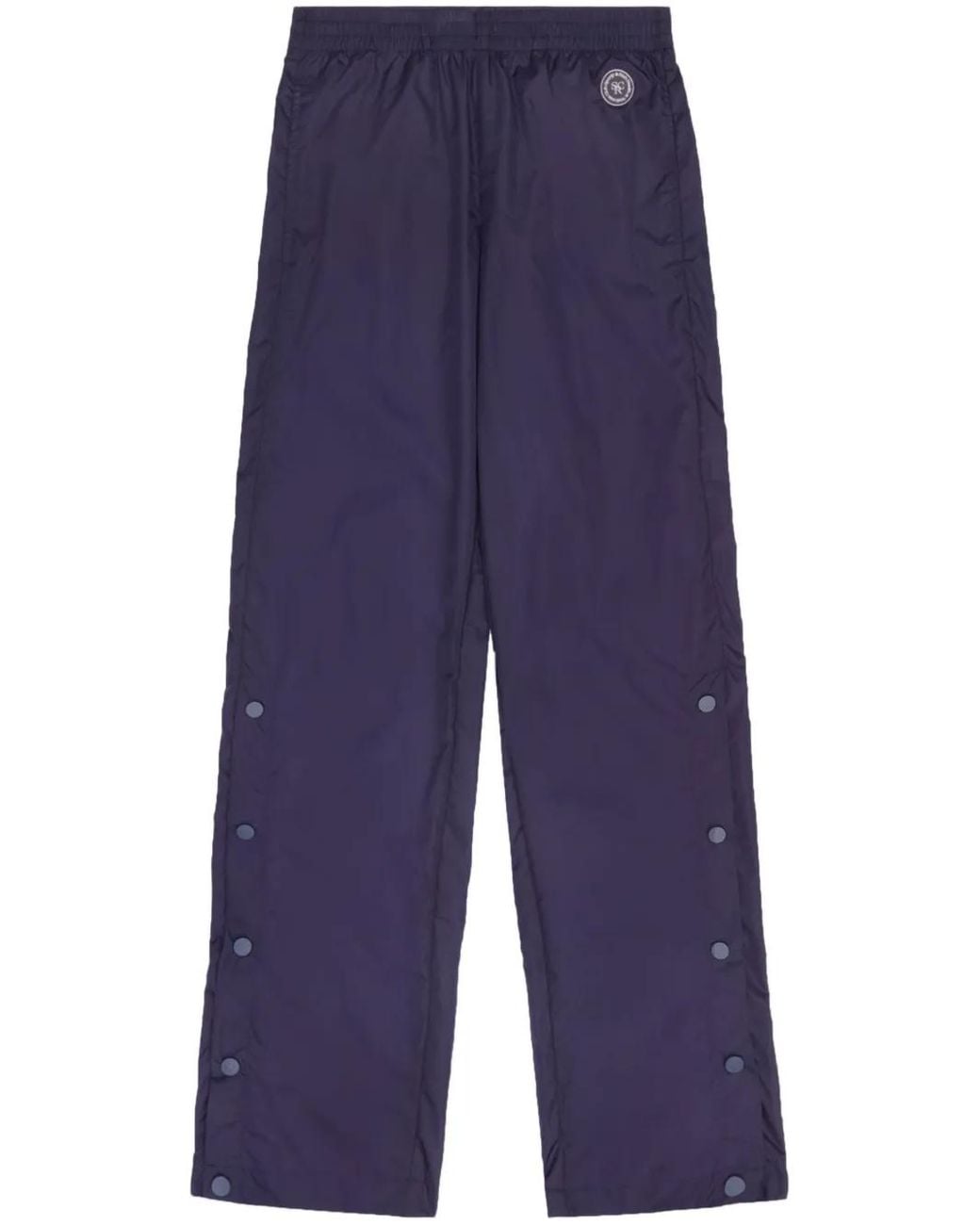 Sporty & Rich Blue Logo-Patch Track Pants