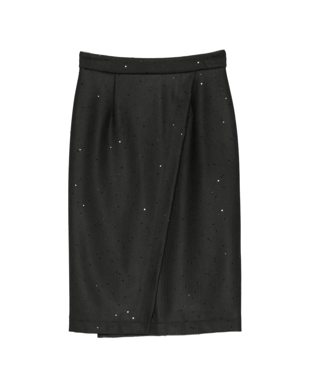 Manuel Ritz Black Sequin-Embellished Midi Skirt