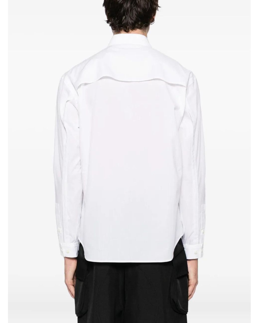 Undercover White Concealed Button Fastening Shirt for men