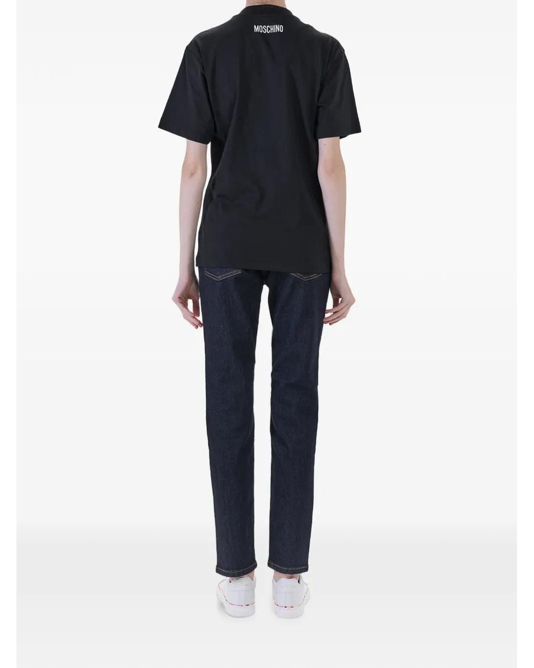 Moschino Black Asymmetric Smiley T-Shirt