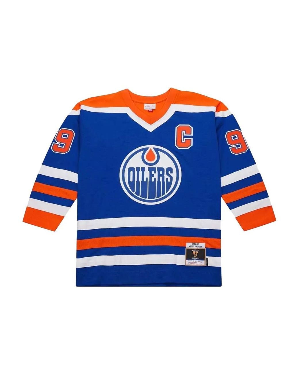Mitchell & Ness Blue X Wayne Gretzky V-Neck T-Shirt for men