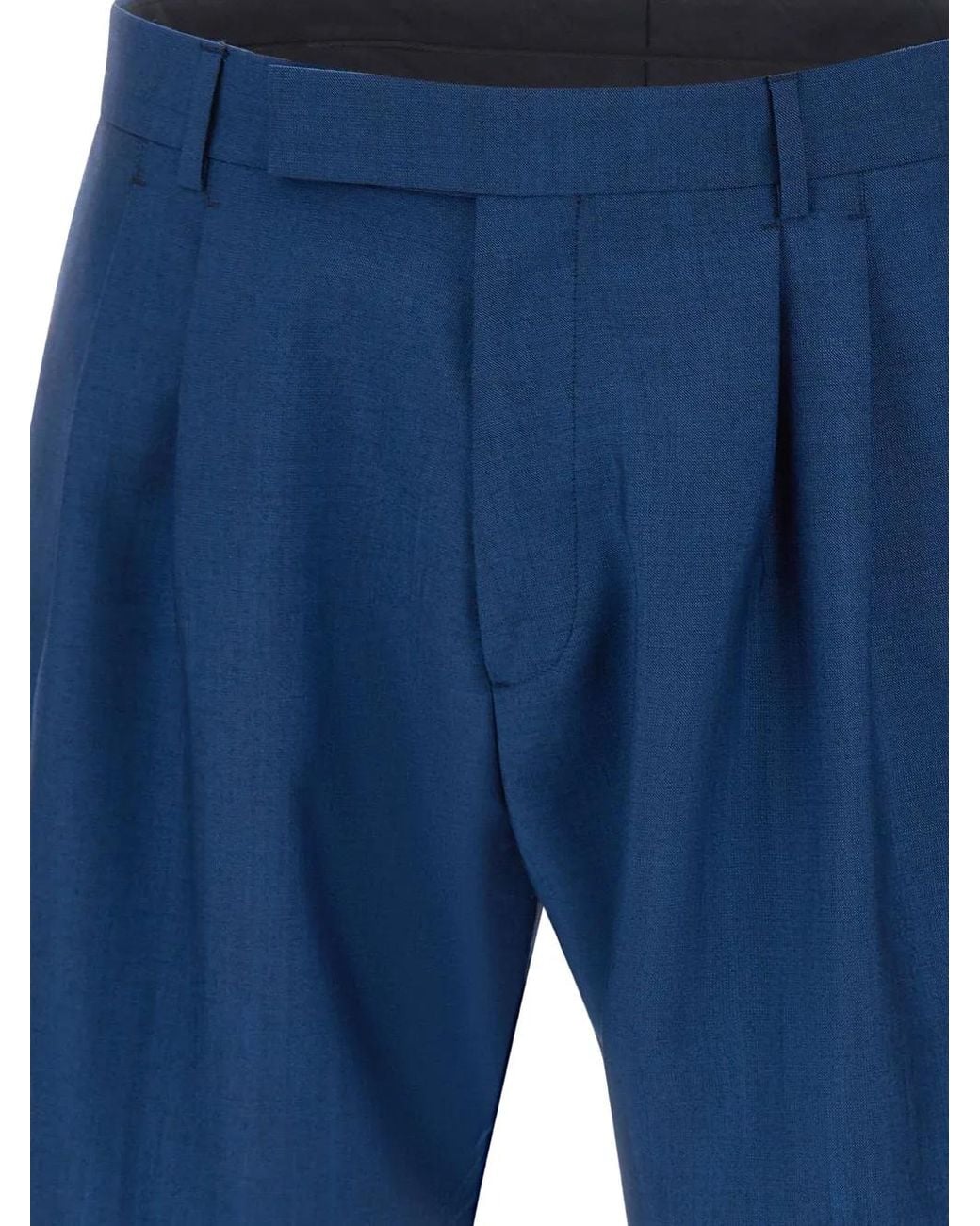 Paul Smith Blue Double-Pleated Tailored Shorts for men