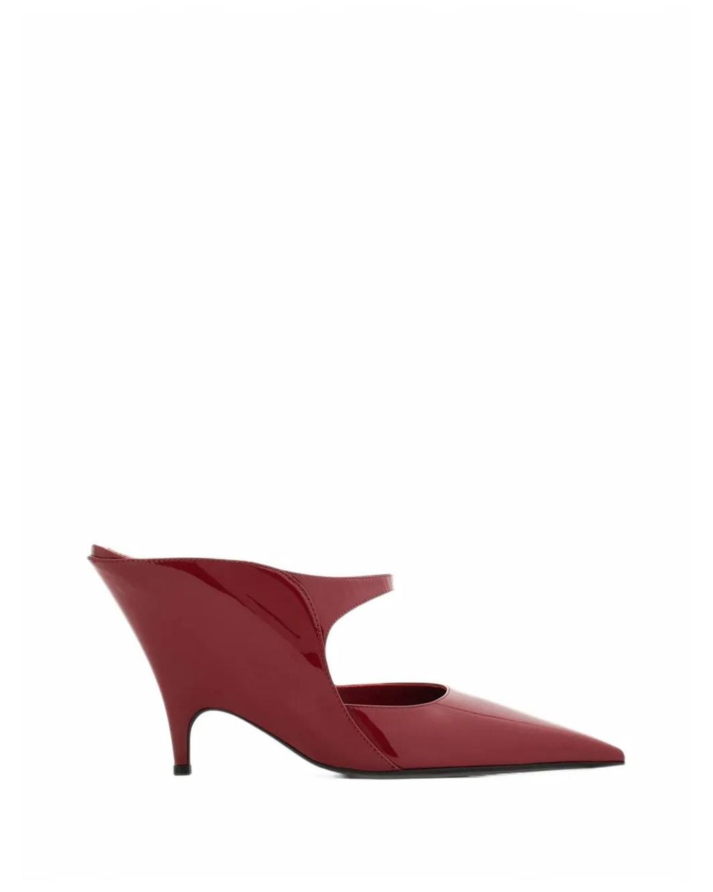 Ferragamo Red Graphic Wedge Mules