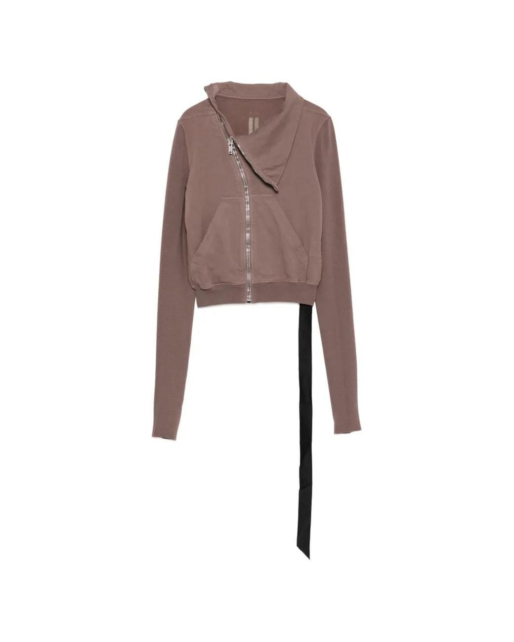 Rick Owens Brown Sweat Asymétrique À Fermeture Zippée