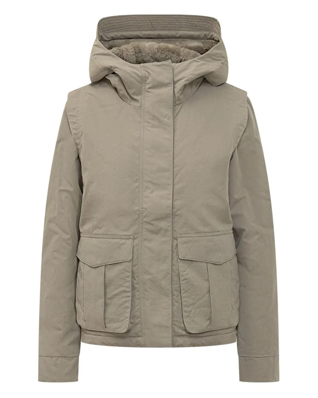 K-Way Gray Ideler Pocket Hooded Jacket