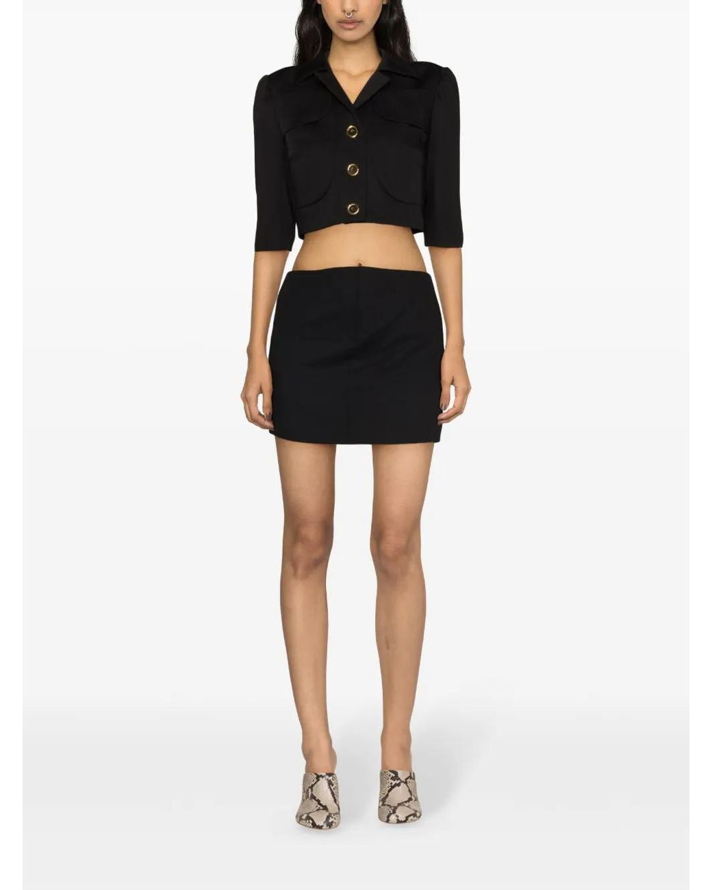 Patou Black Cotton Cropped Jacket