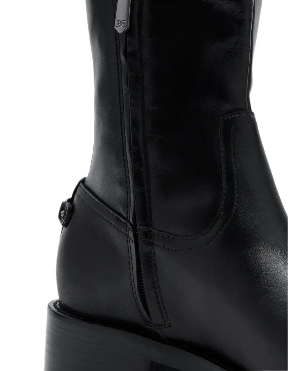 Sam Edelman Black Misty Logo-Plaque Knee-High Boots