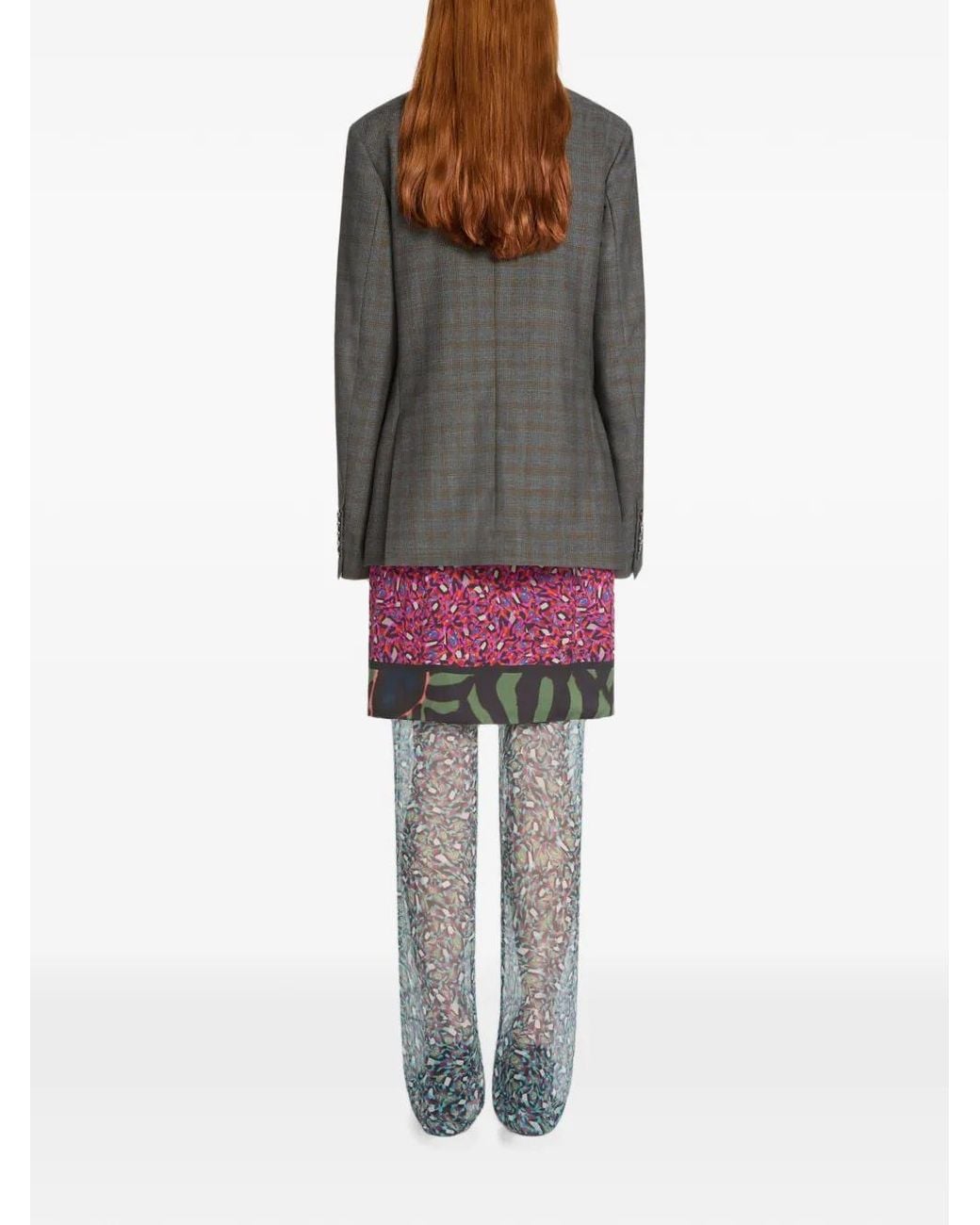 Dries Van Noten Gray Double-Breasted Wool Blazer