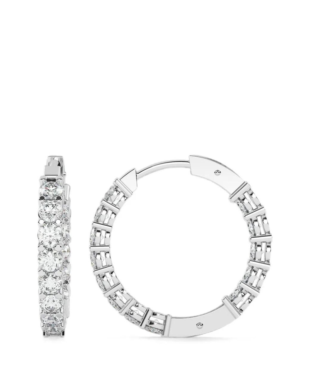 Diamond Essentials Metallic Hoop-Design Diamond Earrings