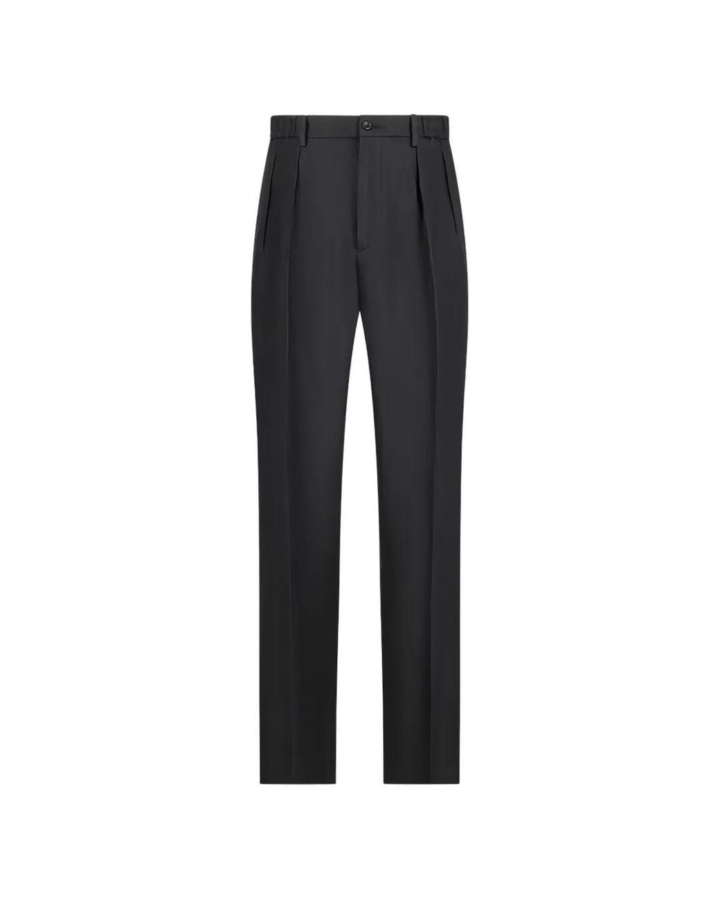 Tagliatore Black Pleated Linen Trousers for men