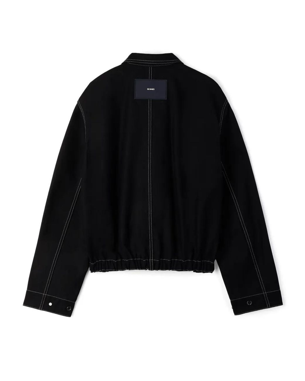 Sunnei Black Contrast Stitching Shirt-Jacket