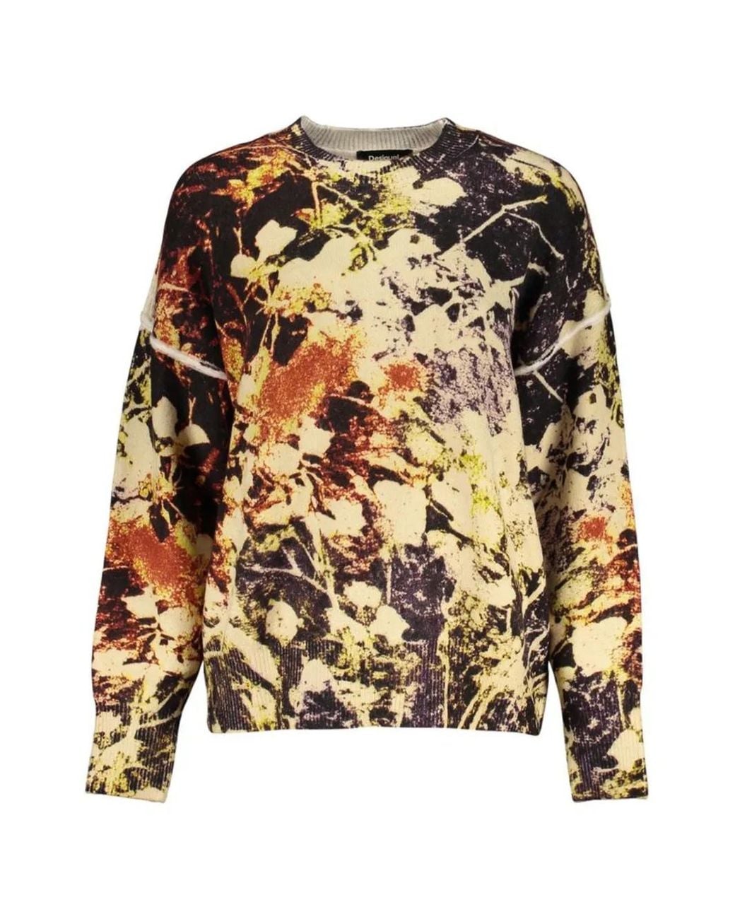 Desigual Black Abstract-Print Dropped-Shoulder Sweatshirt
