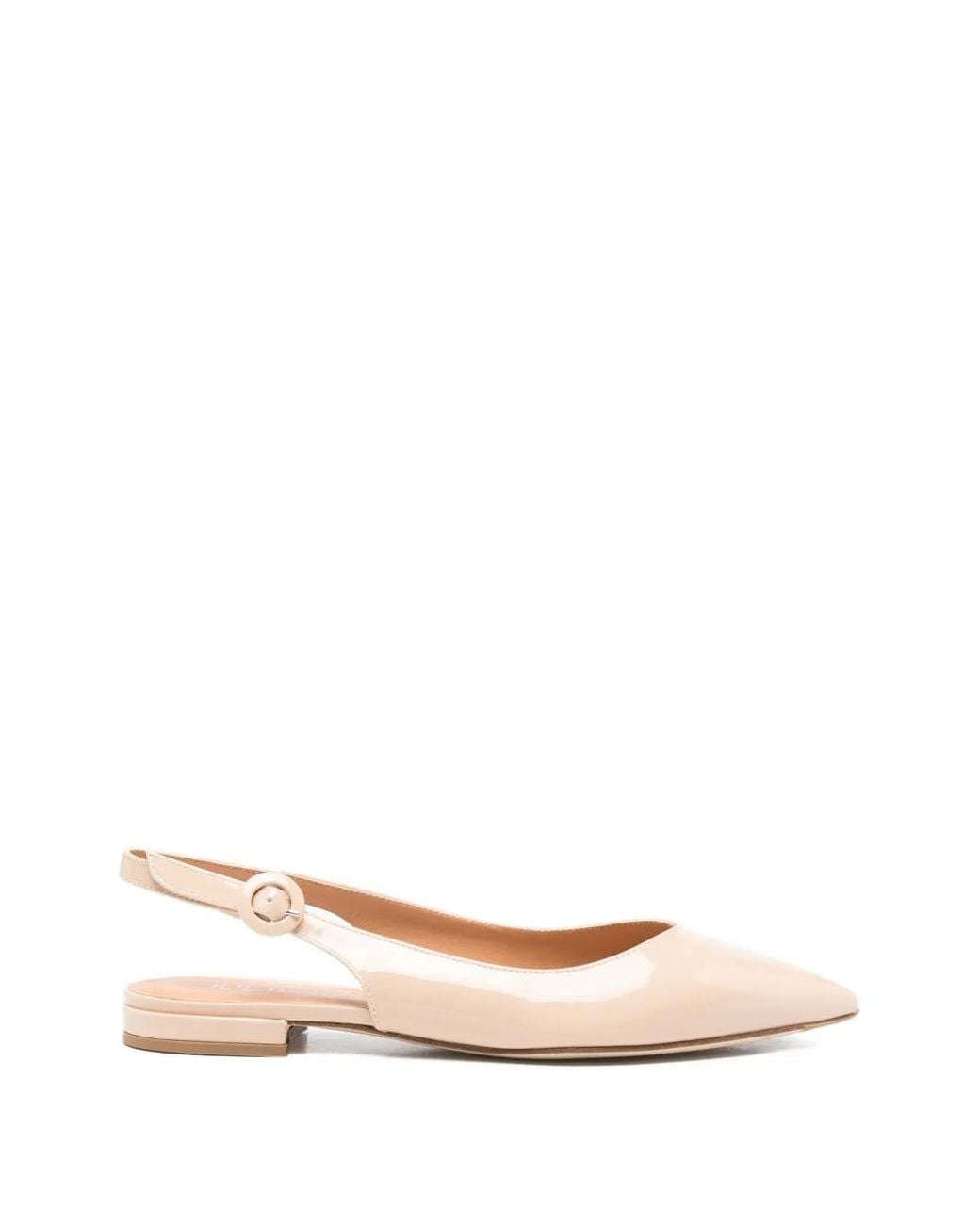 Julie Dee Pink Pointed Slingback Flat Pumps