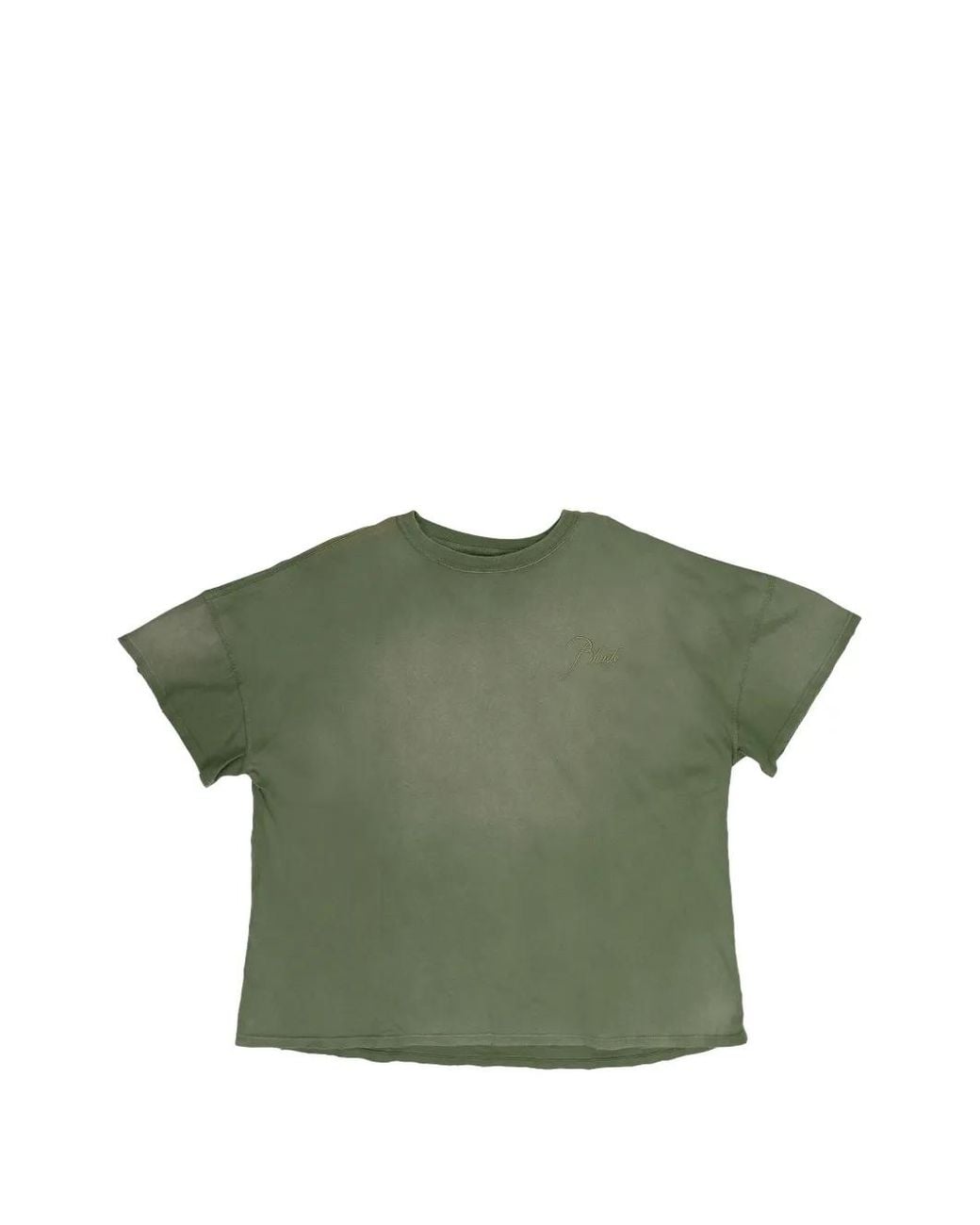 Rhude Green Reverse Logo-Embroidered T-Shirt for men