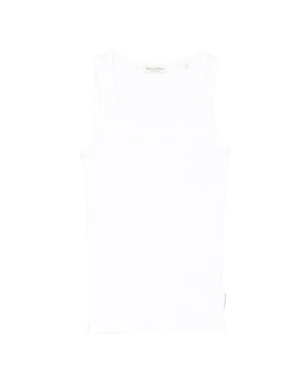 Marc O' Polo White Ribbed-Knit Tank Top