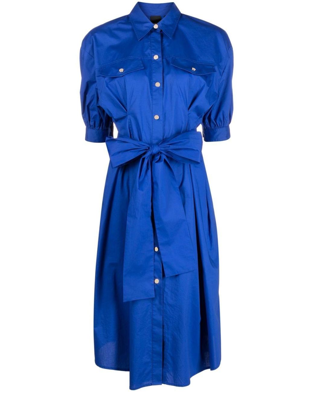 Pinko Abbigliato Sash-belt Shirtdress in Blue | Lyst