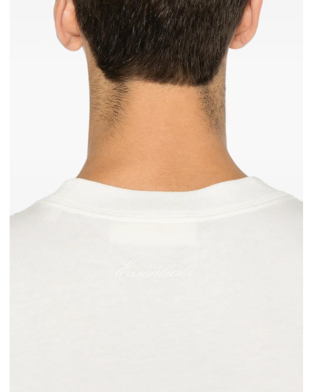 Fear Of God White Essentials Crew-Neck Long-Sleeve Cotton T-Shirt for men
