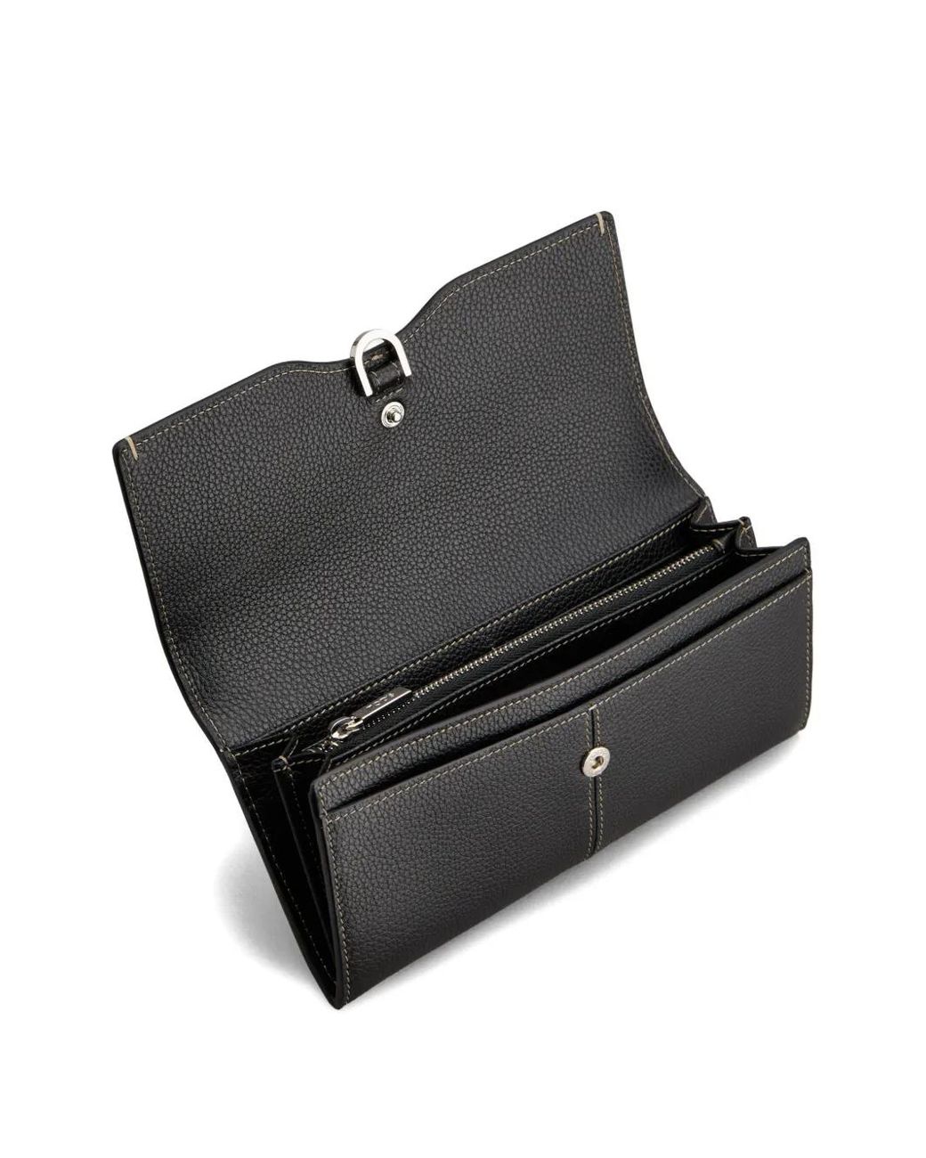Tod's Black Leather Stitched Wallet