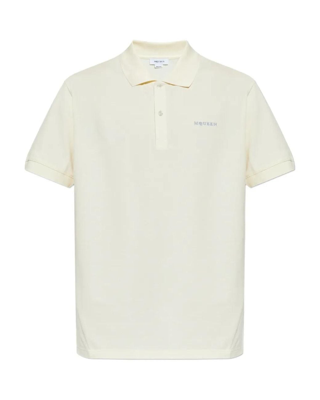 McQueen White Logo Embroidered Polo For for men