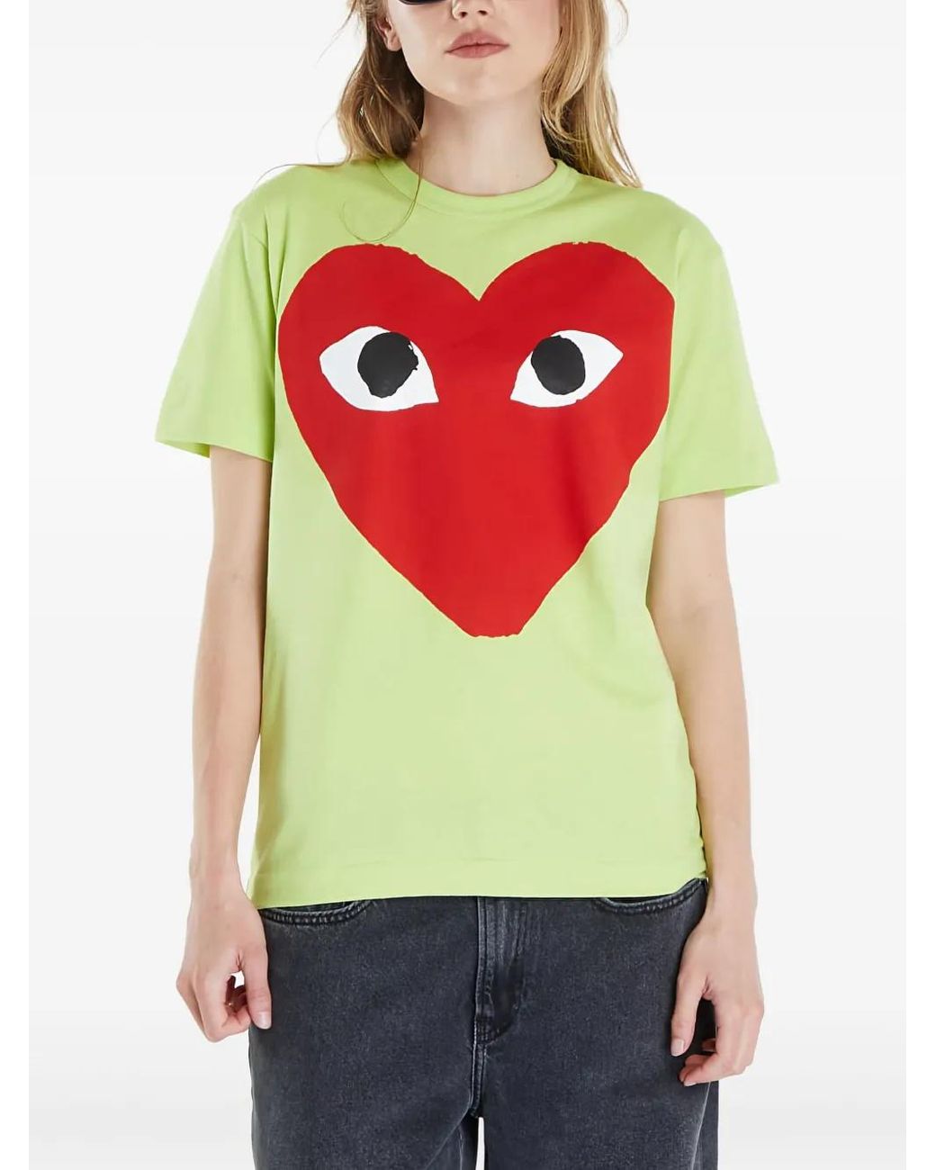 COMME DES GARÇONS PLAY Gray Cotton T-Shirt for men