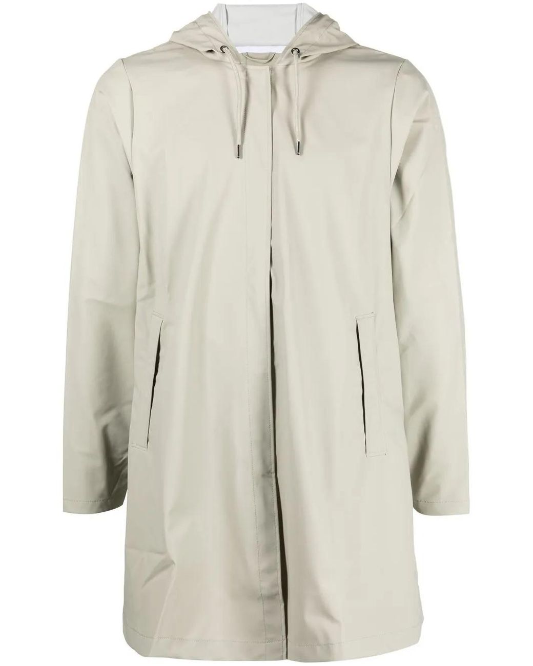 Rains Natural Drawstring-Hooded Parka Coat for men