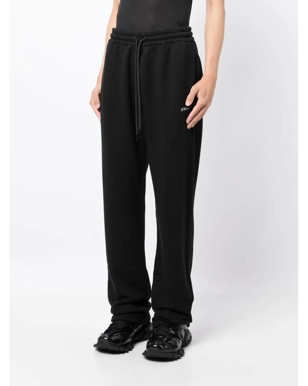 Off-White c/o Virgil Abloh Black Stitch Diag Cotton Track Pants for men