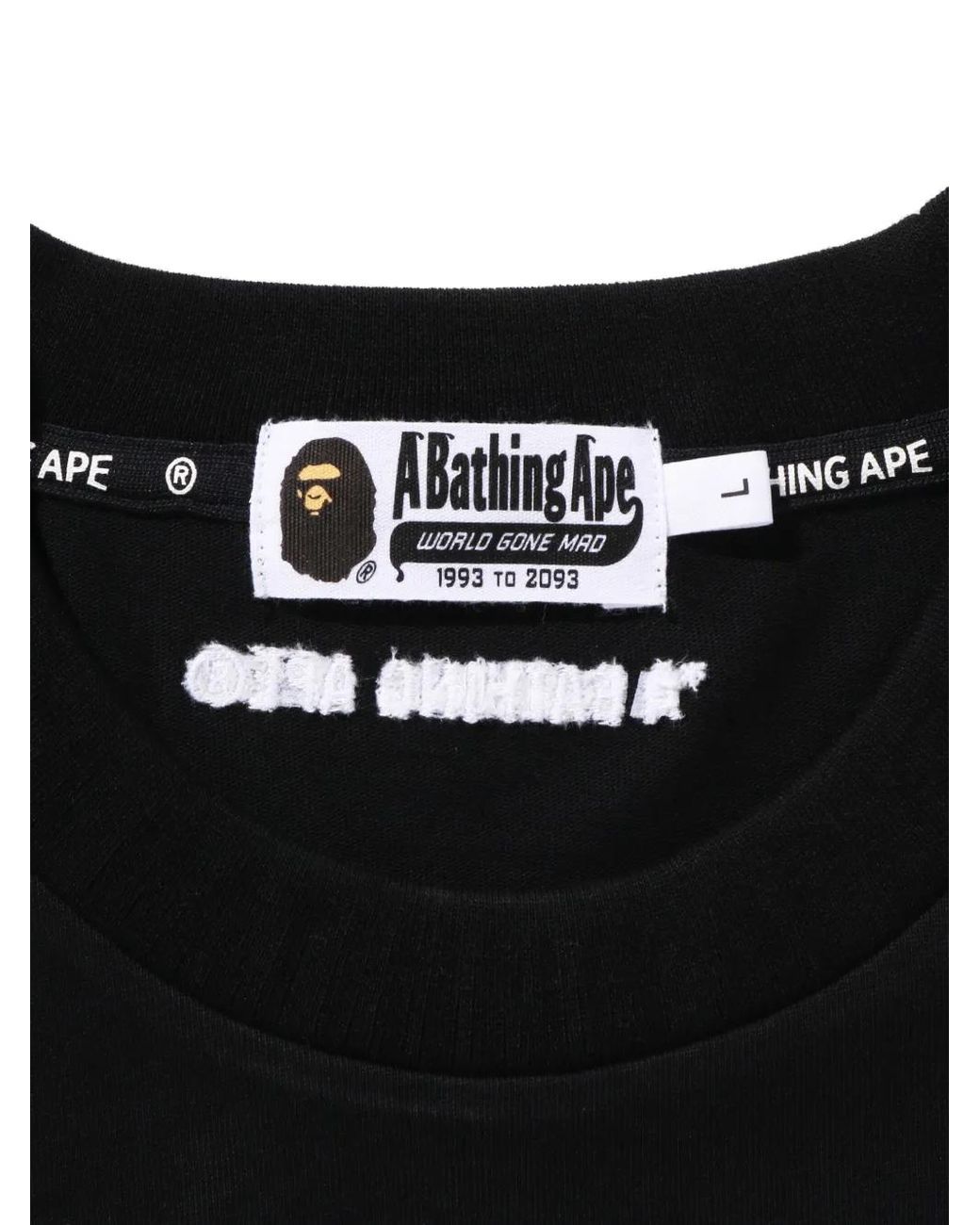 A Bathing Ape Black Long-Sleeve Logo-Patch Sweater for men